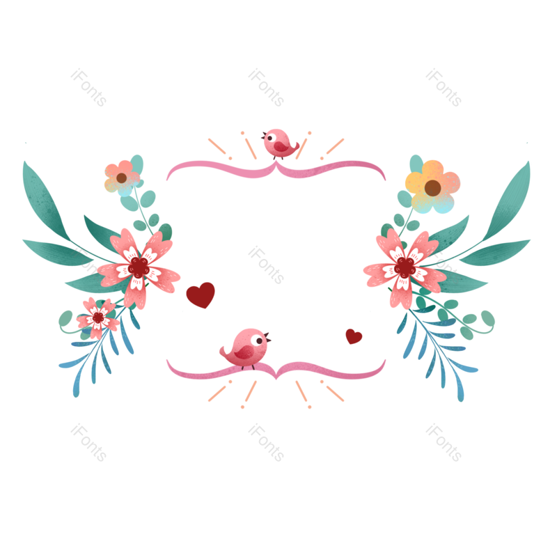边框图片,装饰元素,花朵PNG,促销免抠素材